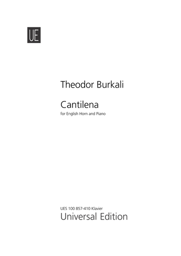 T.Burkali: Cantilena for Oboe und English Horn 